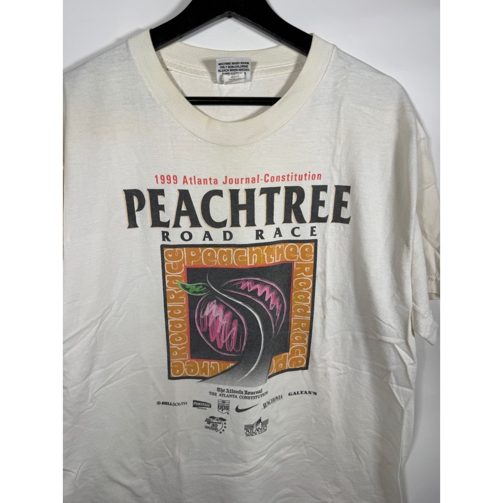 Vintage 1999 Peachtree Road Race T Shirt Atlanta Journal Constitution Nike White